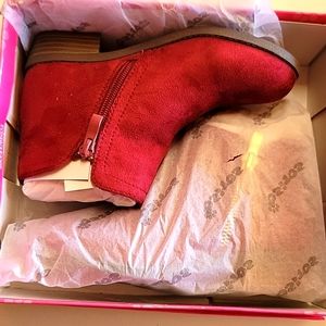 2 for $25: Ositos brand, girls size 1 burgundy booties, never worn